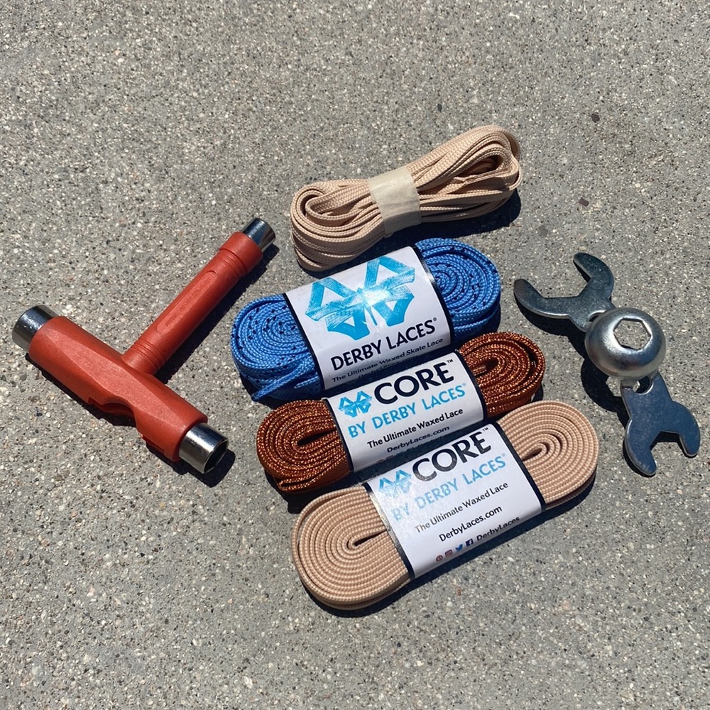 Derby laces + Unit skate tool + Moxi key tool bundle